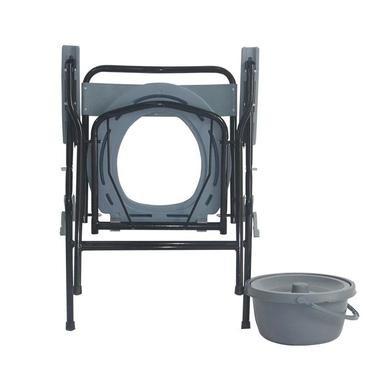 Medical Equipment Hospital Folding Steel Chair Commode for Disabled