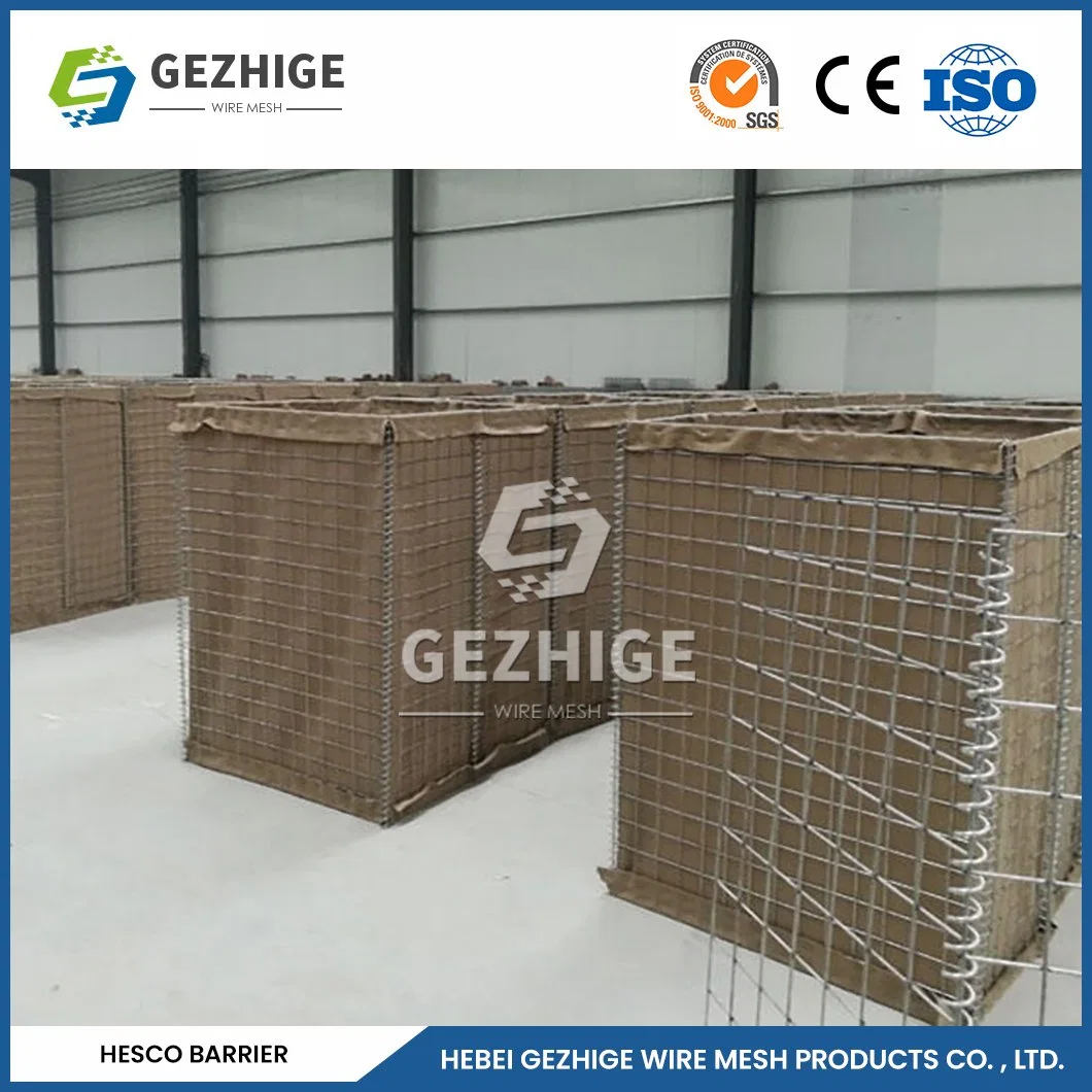 Gezhige Galvanized grille Fabrication de Gabion en PP souple/ferme haute résistance Chine conception structurelle raisonnable Mil1 sacs défensifs bastions