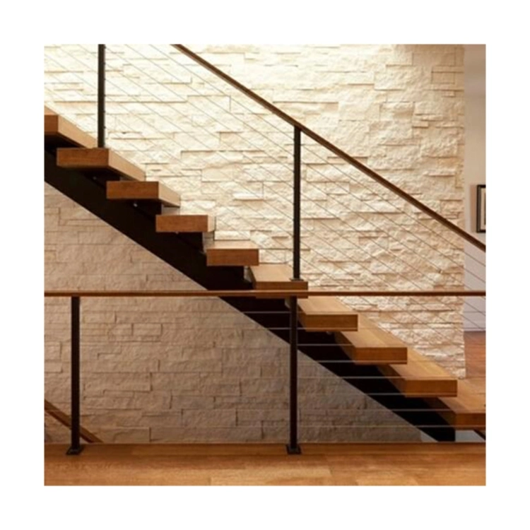Escalera recta decoración interior personalizada escalera de carrilar caliente Venta vidrio Escalera de vidrio de clavado