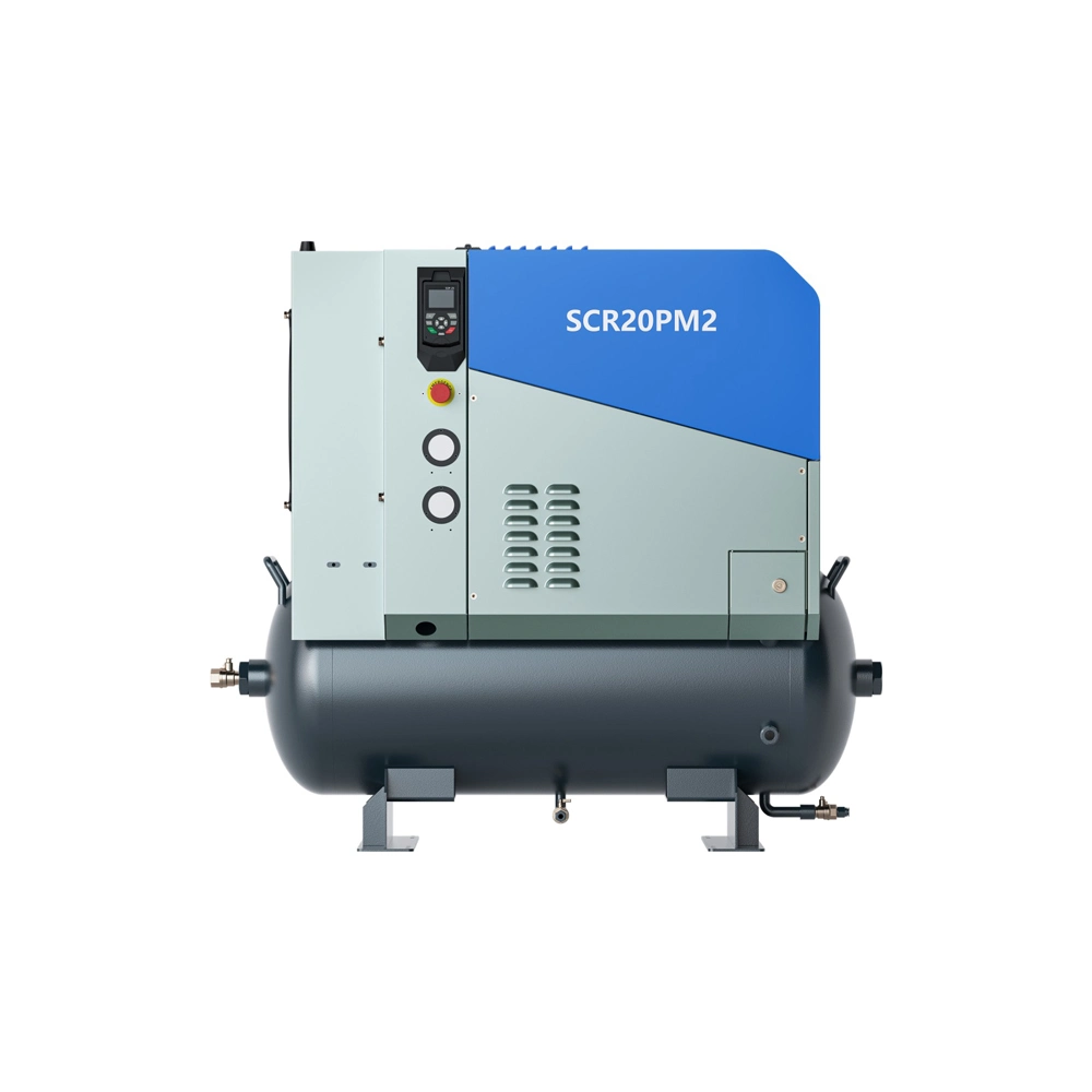 (SCR 20PM) Hot Sale Japanese Technology Energy Saving High Efficiency Airend Oil Cooling IP65 Motor Permanent Magnet 20HP Screw Air Compressor