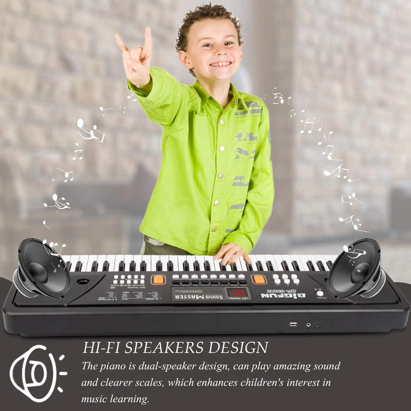 61 Piano teclas dos Teclados Piano elétrico multifunção instrumento de ensino aprendizagem Teclado Musical de brinquedo com microfone