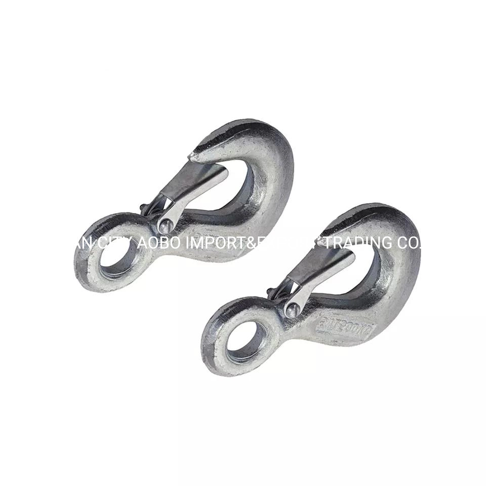 Drop Forged Us Type DIN689 Galvanized Lifting Carbon Steel Safety Eye Slip Hook with Latch