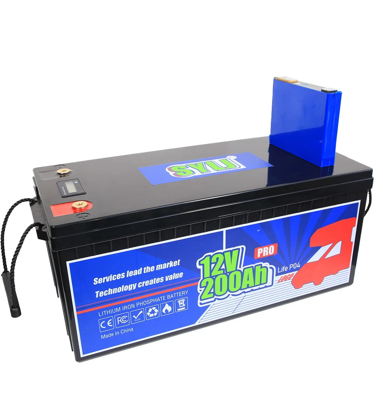 12V 200ah Smart Lithium Iron Phosphate Battery for RV with Bluetooth