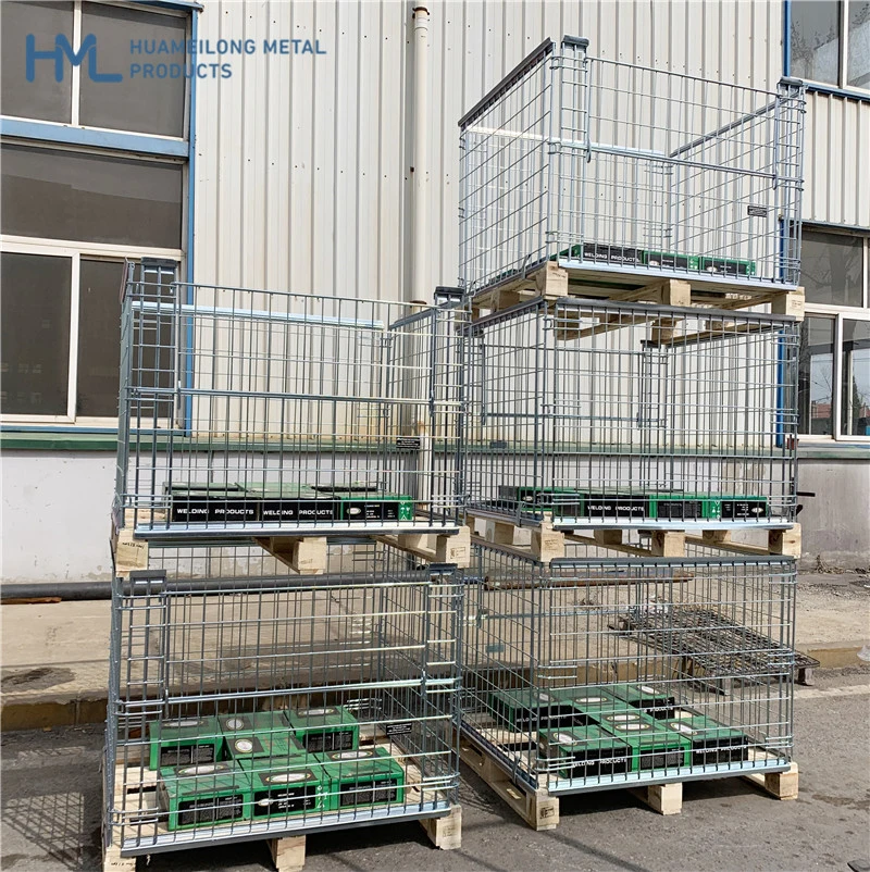 Welded Logistic Stacking Durable Metallic Pallet Container Lattice Boxes Supplier