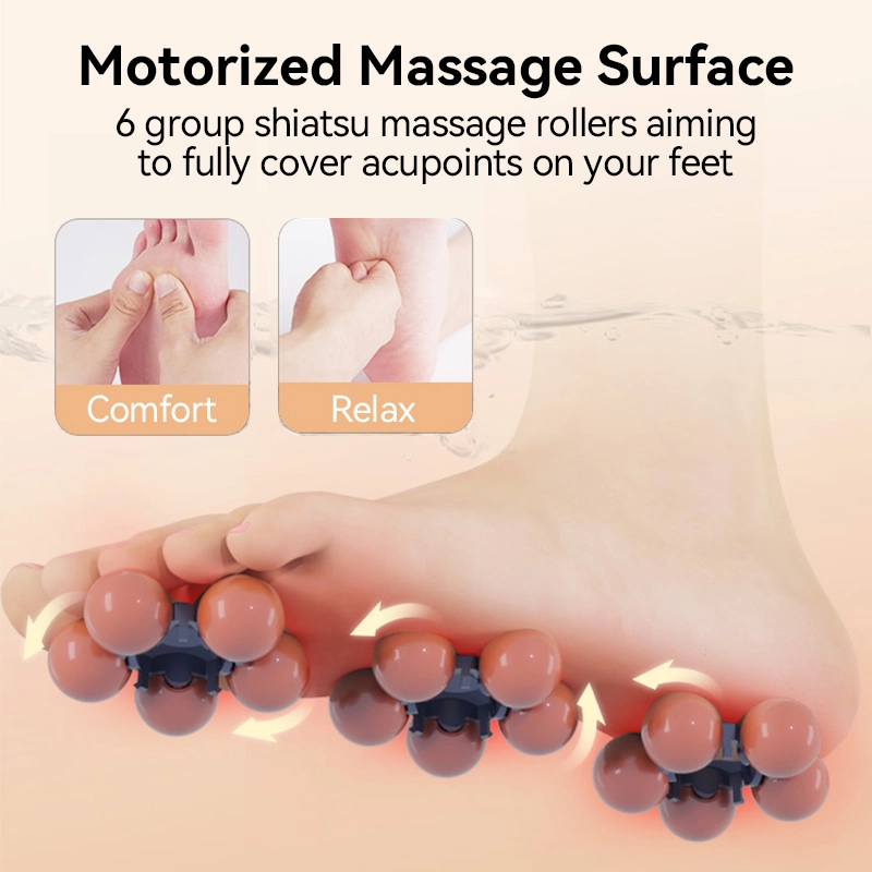 Fuan Fangao Electric Vibrating Heat Bubble 4 Rollers Waterfall Foot Wash SPA Bath Massager with Handheld Controller