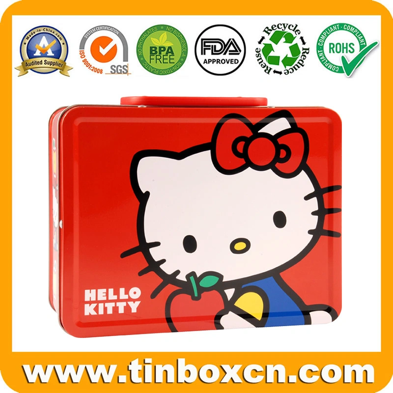 Customize Sandwich Shape Metal Tinplate Lunch Box with Handle