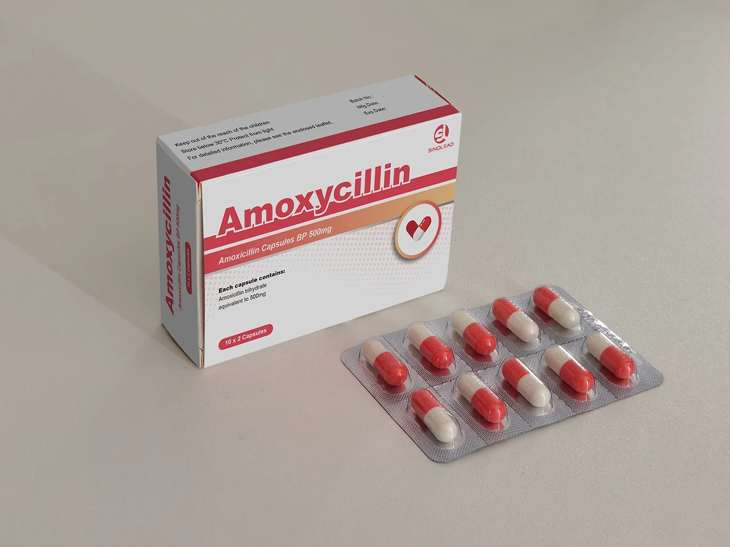 Antibiótico de alta calidad producto Amoxicillin Cápsulas 250mg, 500mg