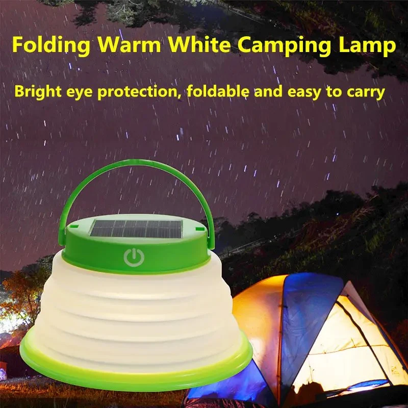 Mini LED Colapsible USB portátil impermeable luces de camping solares