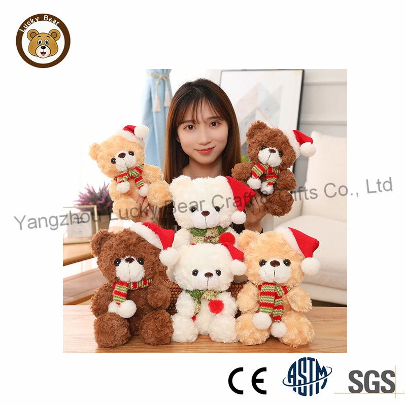 Personalizar Soft Plush Kids Toys Reposed Christmas Teddy Bear promocional Regalos