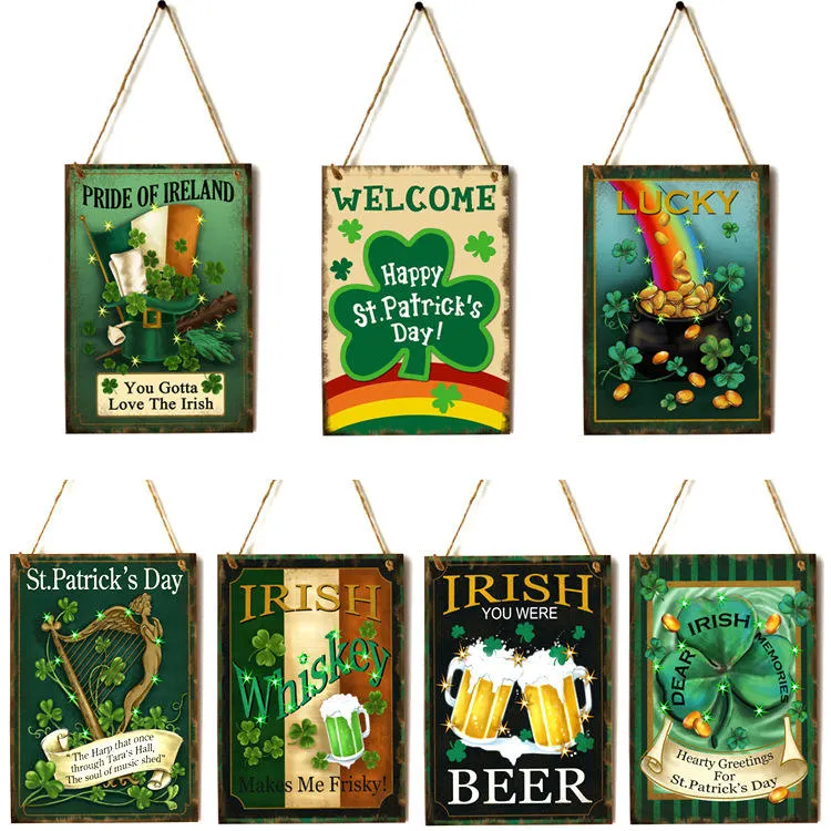 Decorative Irish Day Four Leaf Grass Party Hanging Board