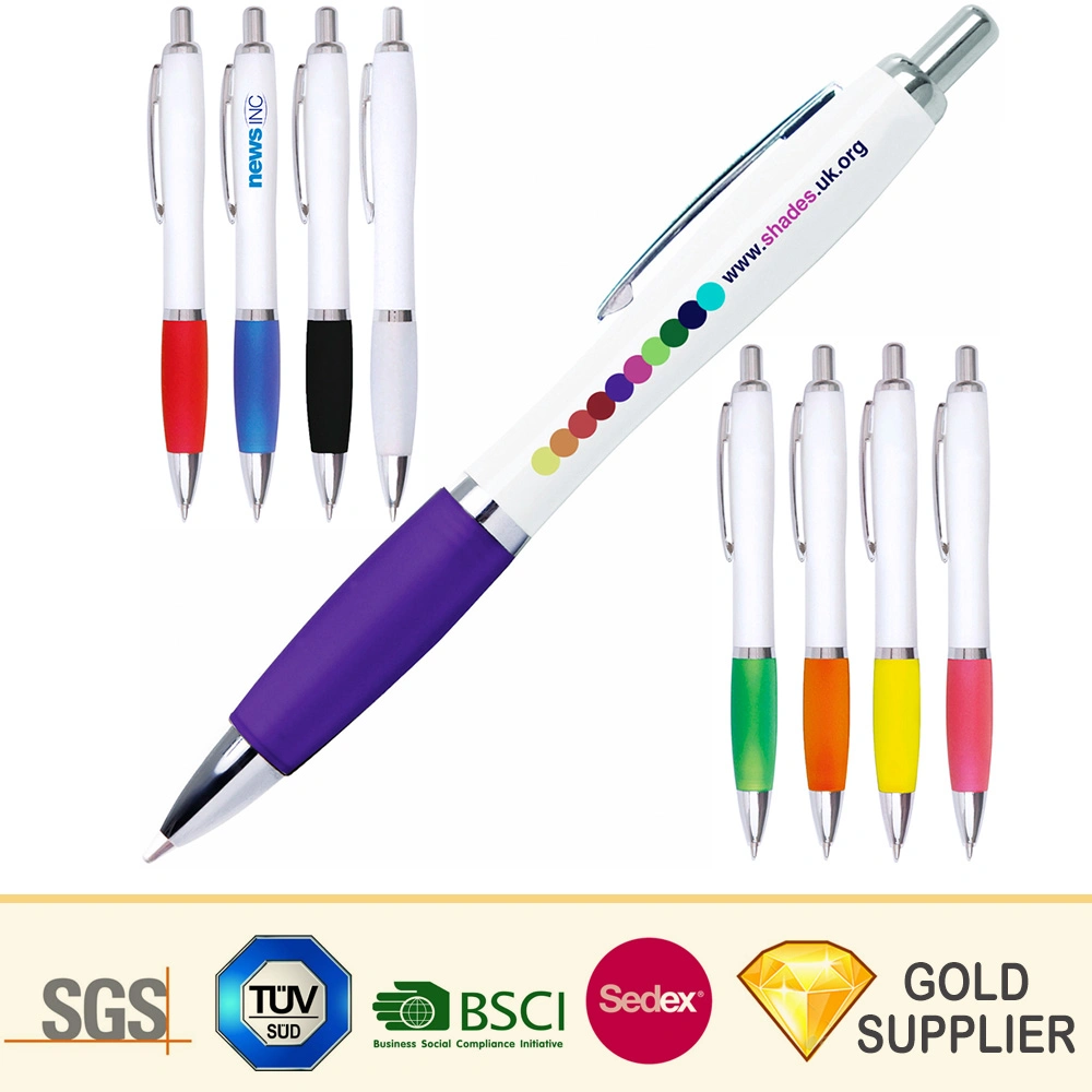China Manufacturer Custom Promotional Plastic Smoothly Ball Pen Metal Stainless Steel Aluminium Color Printing Luxury Brand Mechanical Ball Point Pen with Logo