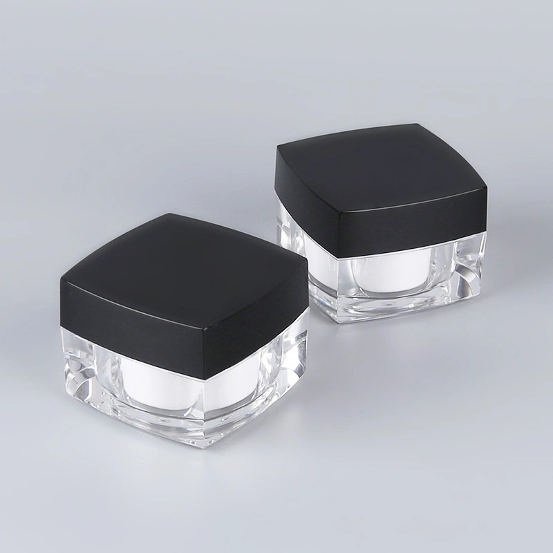 Cream Container Cream Jar Black Square Plastic Acrylic 15g 30g 50g Cosmetics Packing