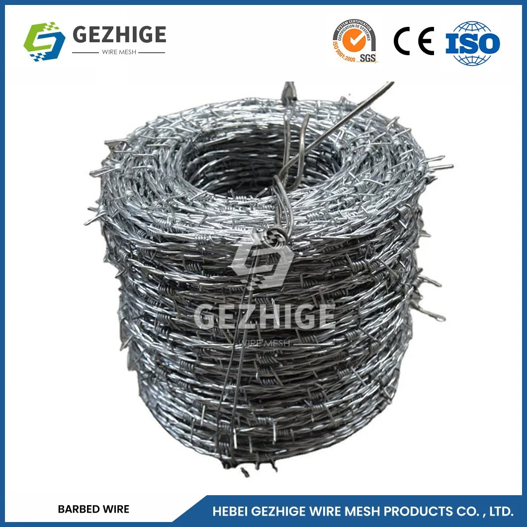 Gezhige Rolled Barbed Wire Manufacturers 1.57mmx500m Barbed Wire Size Galvanized Barbed Tape Wire China 13.8927 Stab Distance Aluminum Barbed Wire