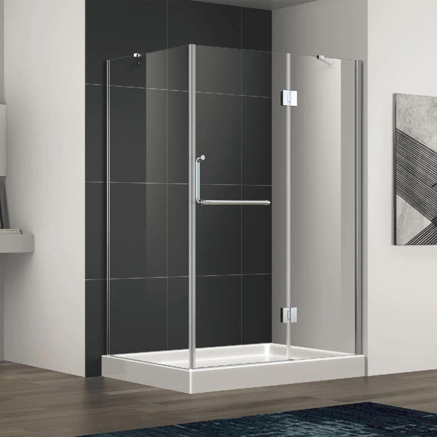 Semi Frameless Shower Enclosure Room with Stainless Steel 304 Handle