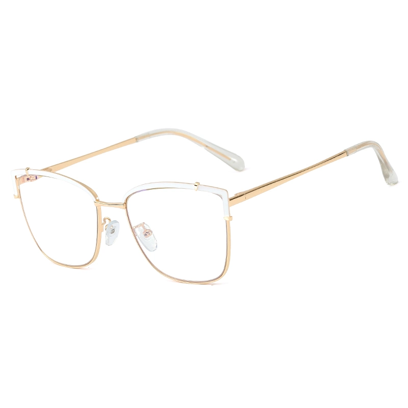 Fashion Big Frame Two-Tone Metal with Spring Hinge Metal Eyewear Optical Frames