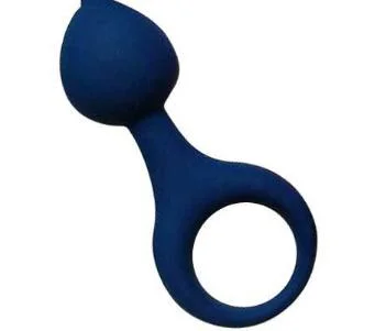 Dark Blue Vestibular Pull Bead Anal Plug an Vestibular Pull