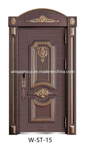 Lighter Luxury Exterior Security Metal Steel Alloy Copper Door W-St-11