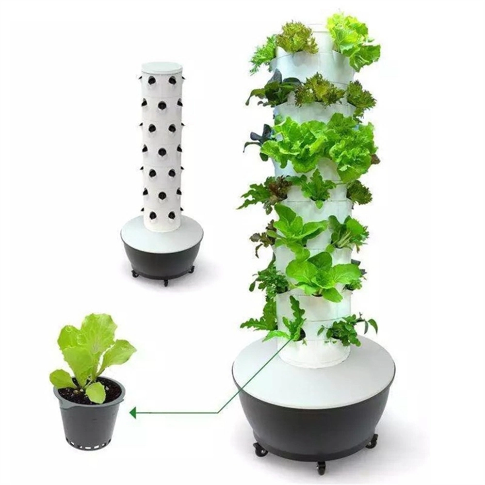 Los sistemas de cultivo hidropónico de interior Aeroponics Casa Jardín Vertical Torre Torre vertical con luz LED