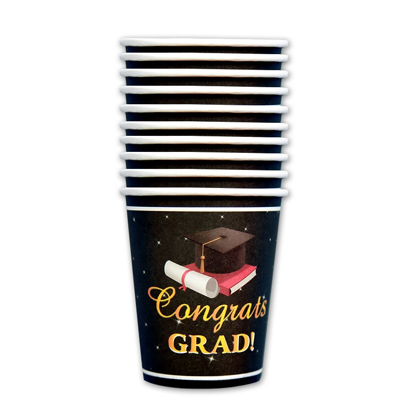 Graduation Season Thema Party Geburtstag Set Einweg Geschirr Set Papier Platte Papier Cup Tissue Graduate Party Dekorationen Großhandel/Lieferant Customization