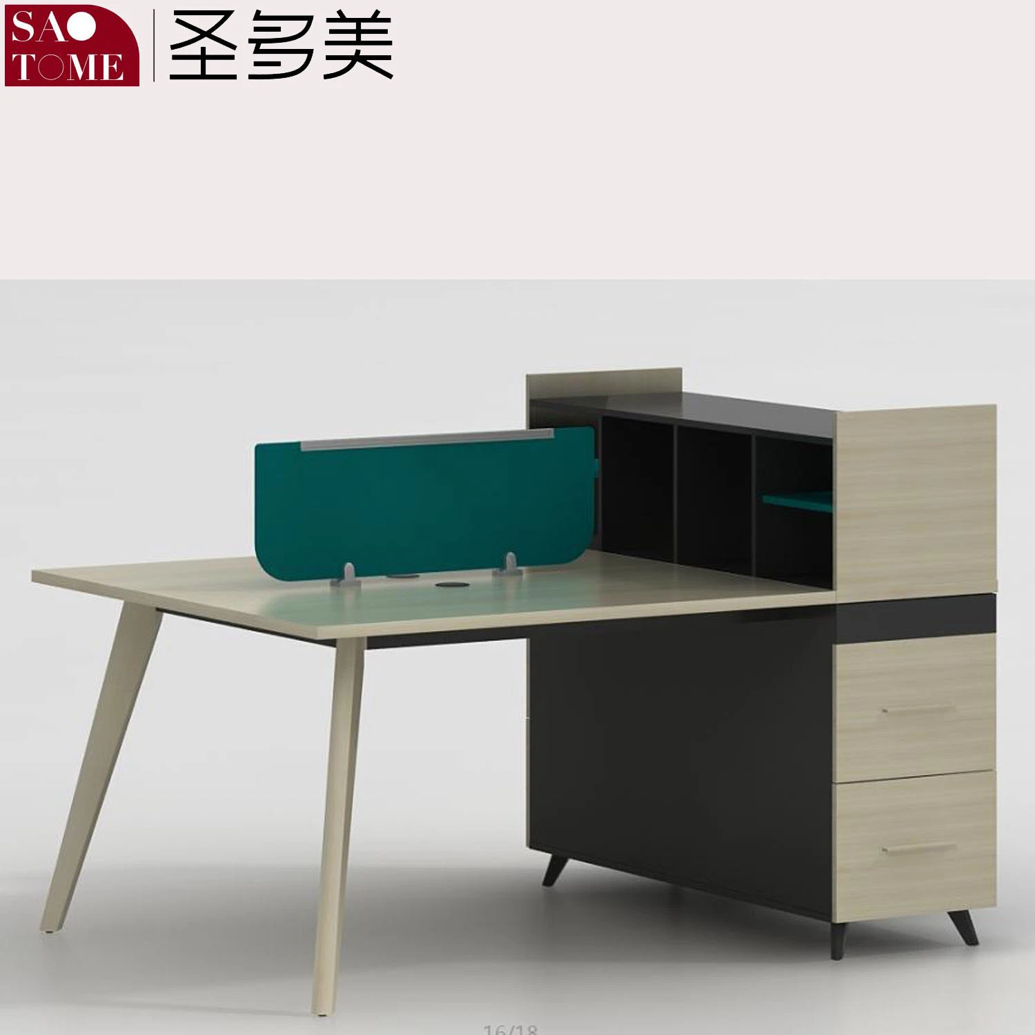 Popular y moderno mobiliario de oficina Escritorio Two-Seater