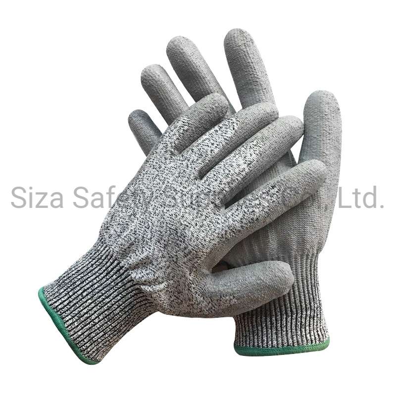 Hand Protective Hppe PU Coated Cutting Proof Work Safety Cut Resistant Working Glove