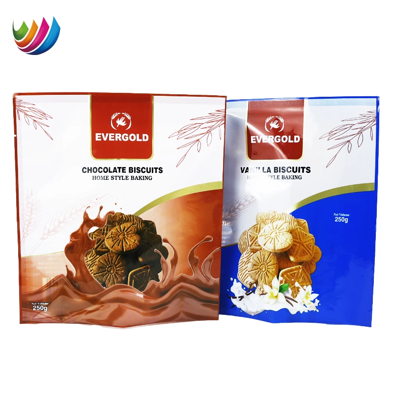 Custom Printing Food Packaigng Pouch Plastic 250g Coconut Nuts Biscuit Bag