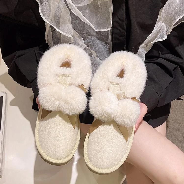 Ball Warm Ladies Snow Thick Soled with Velvet Cotton Shoes Warm Shoes
