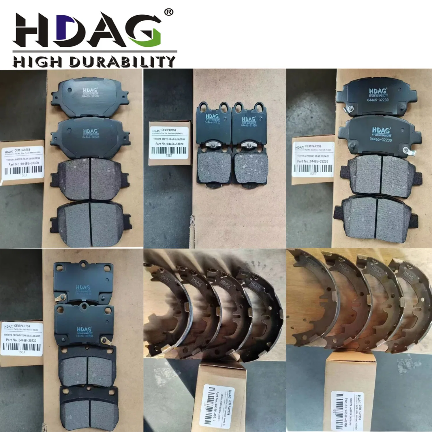 OEM 46540-48010 Car Accessories Disc Rear Pad Kits Brake Shoes Factory for Toyota Prius Harrier Wish Vitz Crown Premio Raum Brevis Lexus Infiniti Crown Yaris Ra