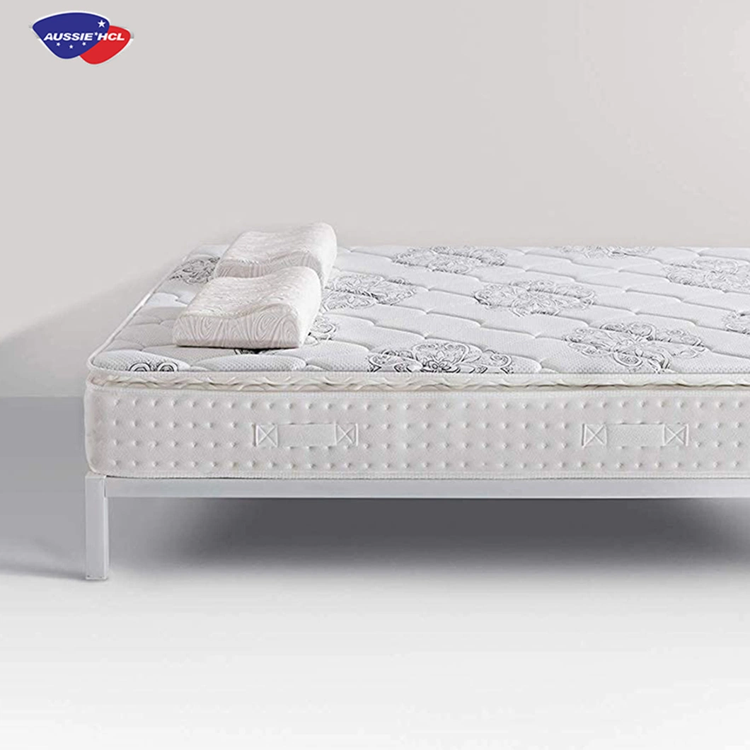 Aussiehcl 180X200 Hybrid Queen Latex Foam Spring Mattresses Vacuum Pack Compress Cotton Cooling Gel Memory Foam Mattress Pocket Innerspring for Motion Isolation