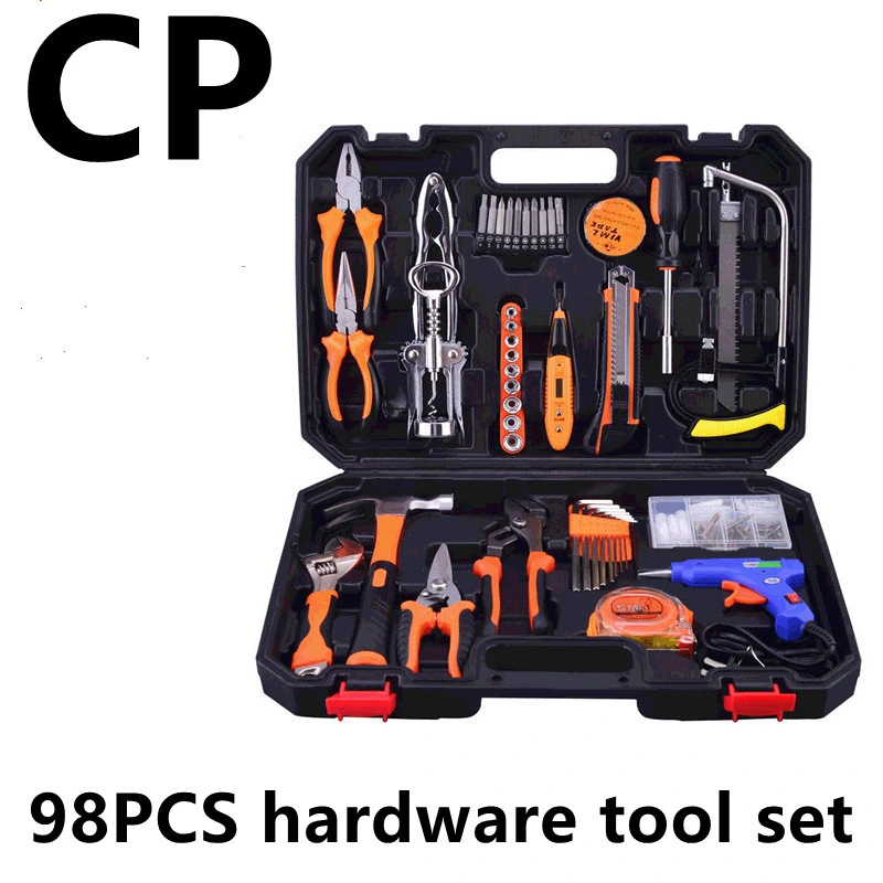 Manual de juego de la caja de herramientas de hardware en el hogar de reparar la máquina 98 Piezas Set Conjunto de herramientas móviles conjunto de herramientas para el hogar