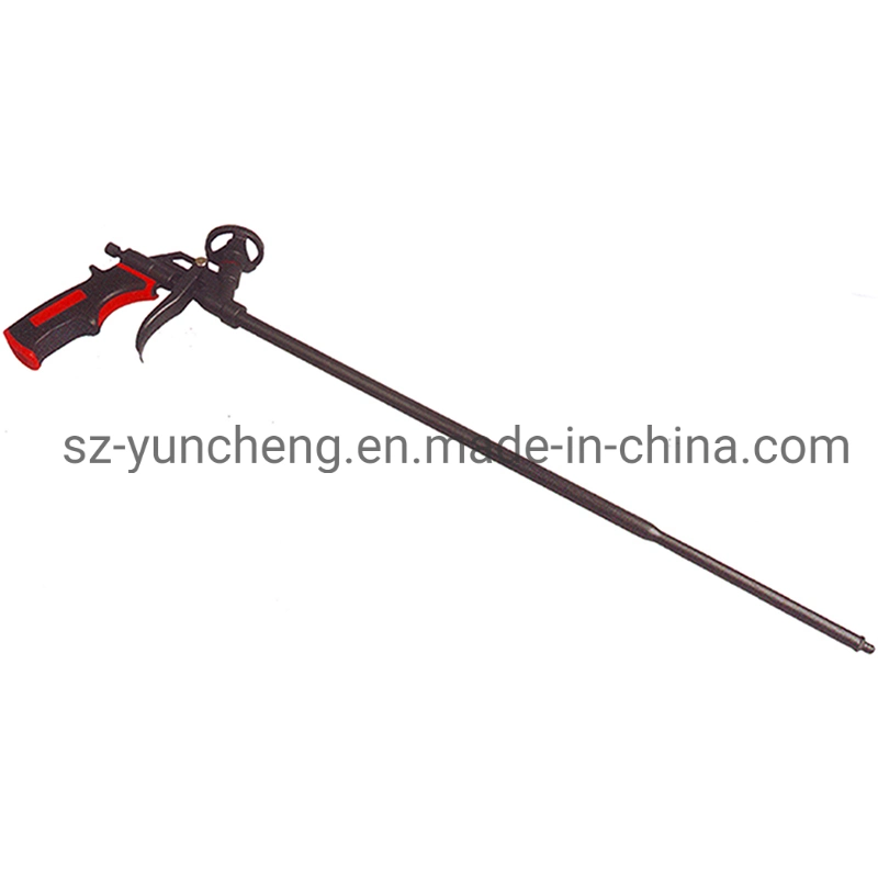 Entire Metal Surface PTFE Coating Foam Gun with 500mm Long Barrel for Special Purpose, All Purpose Long Barrel Spray Foam Dispensing Gun with Rubber Handle