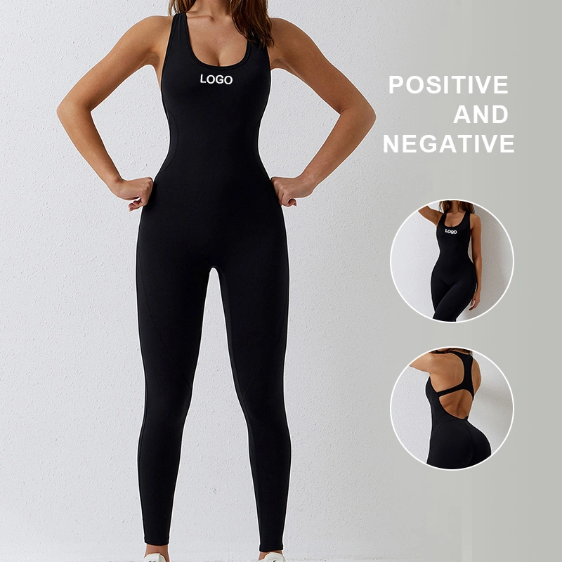 Clt8065 Cross-Border European and American Tight-Fitting One-Piece Air Beauty Back Yoga Suit for Women High Elastic One-Piece Yoga Suit for Women