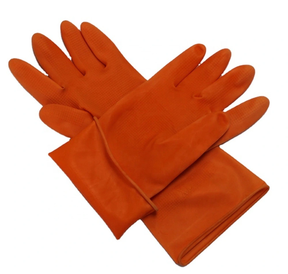 Orange Rubber Household Gloves