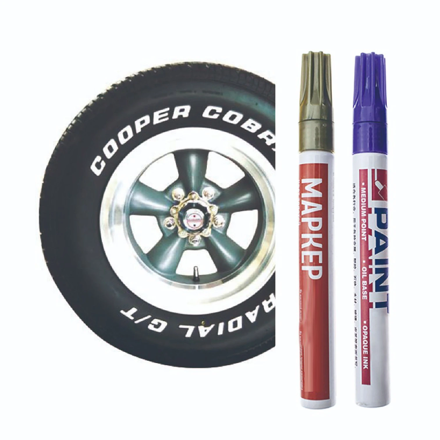 White and Color Permanent Tire Paint Pen for Car Tyre Tire