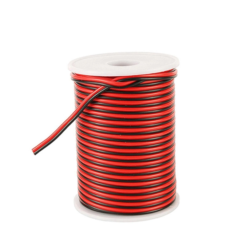 UL2468 Red Black Pure Copper Parallel Line 2 * 0.3mm 2 Core Flat Ribbon Cable Advertising Light Box Electric Vehicle Power Connection Wire