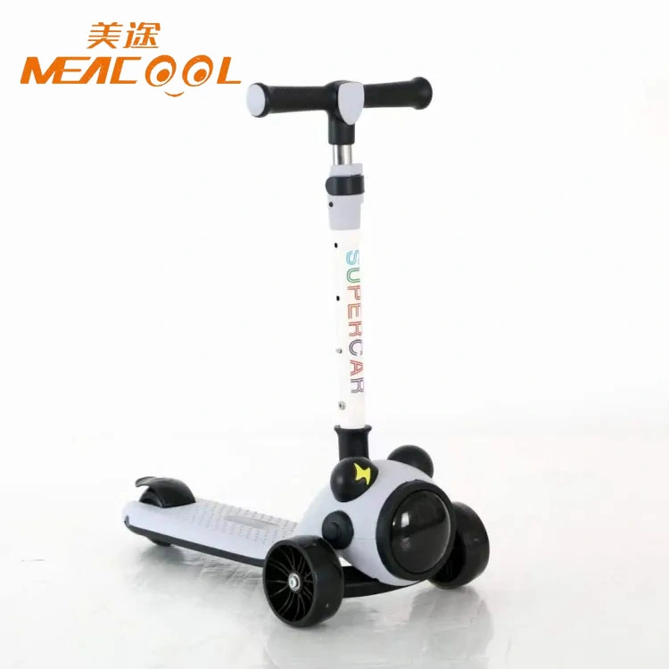 Foldable Mini Flashing PU Kids Adjustable Flicker 3 Wheels Kids Scooter with Seat