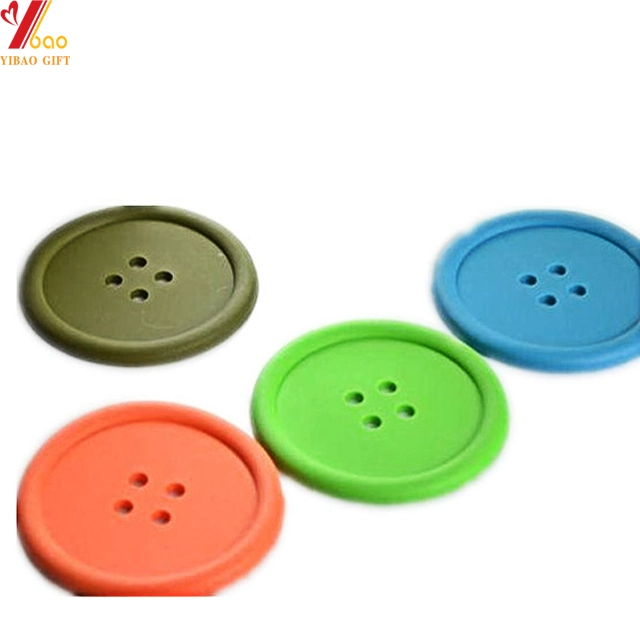 Non-Slip Cute Button Silicone Cup Mat and Coastor Customed (XY-HR-69)