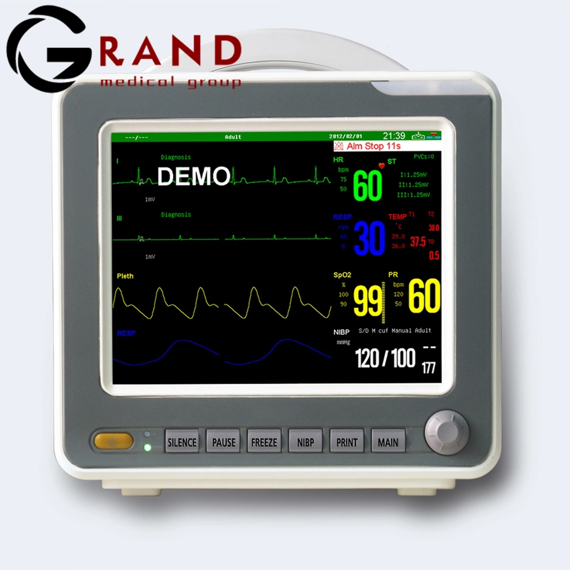 Pantalla TFT en color de alta resolución de 8.4 pulgadas Médica Hospital Quirúrgico Multi-Parameter Portátil modular del sistema de supervisión del Monitor de paciente signos vitales de la cabecera