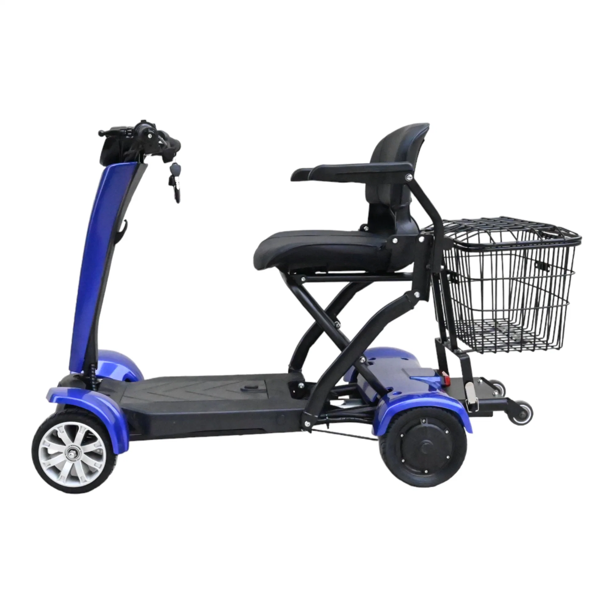 Folding Quadricycle Lightweight Handicapped Automatic Folding Electric Elderly Mobility Scooter