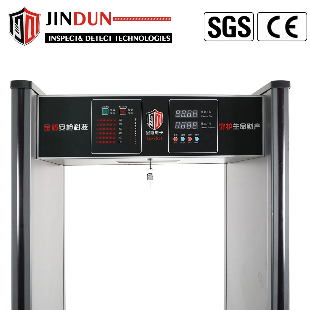 High Sensitivity 6 Zones Walk Through Metal Detector Door Frame