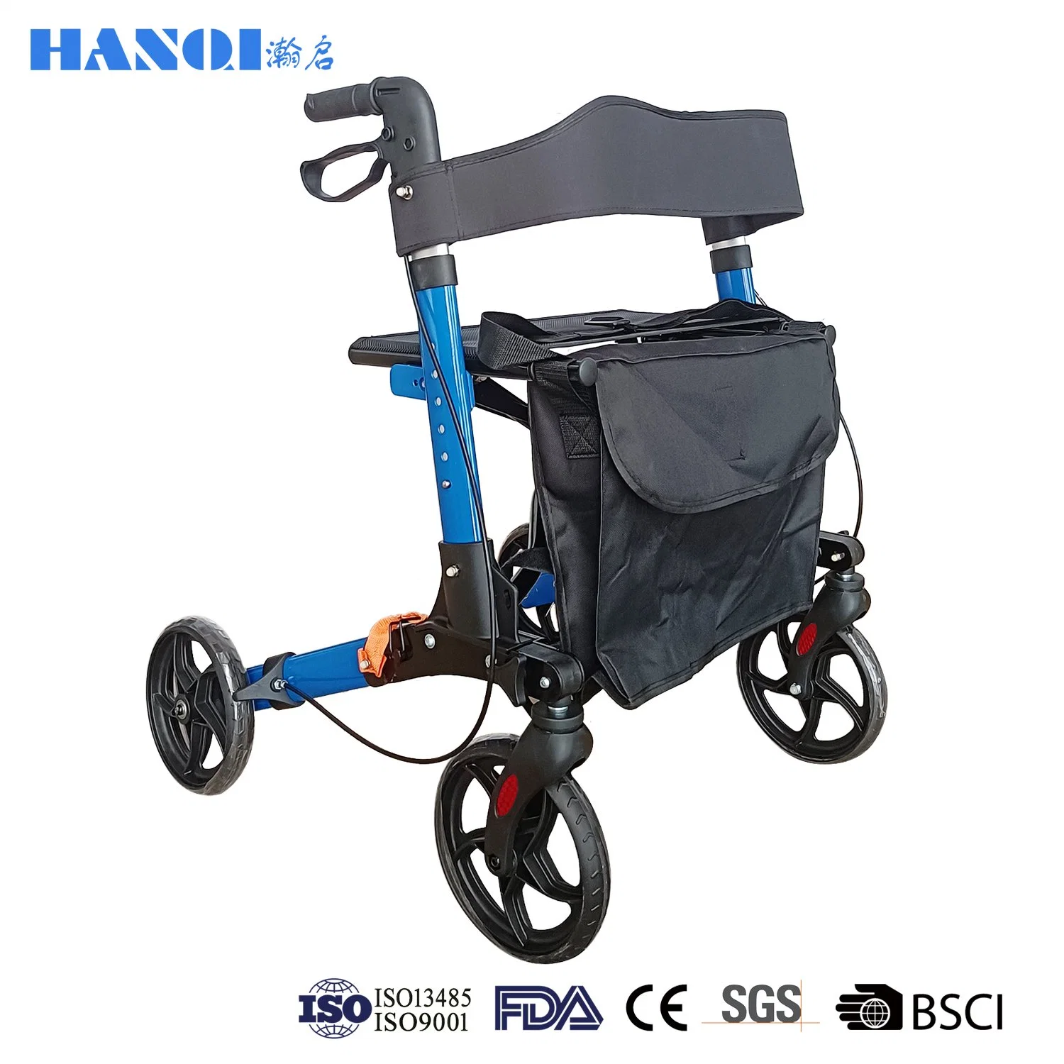 Rollator Walker Lightweight Foldable Rolling Walker with Seat Handles and Backrest