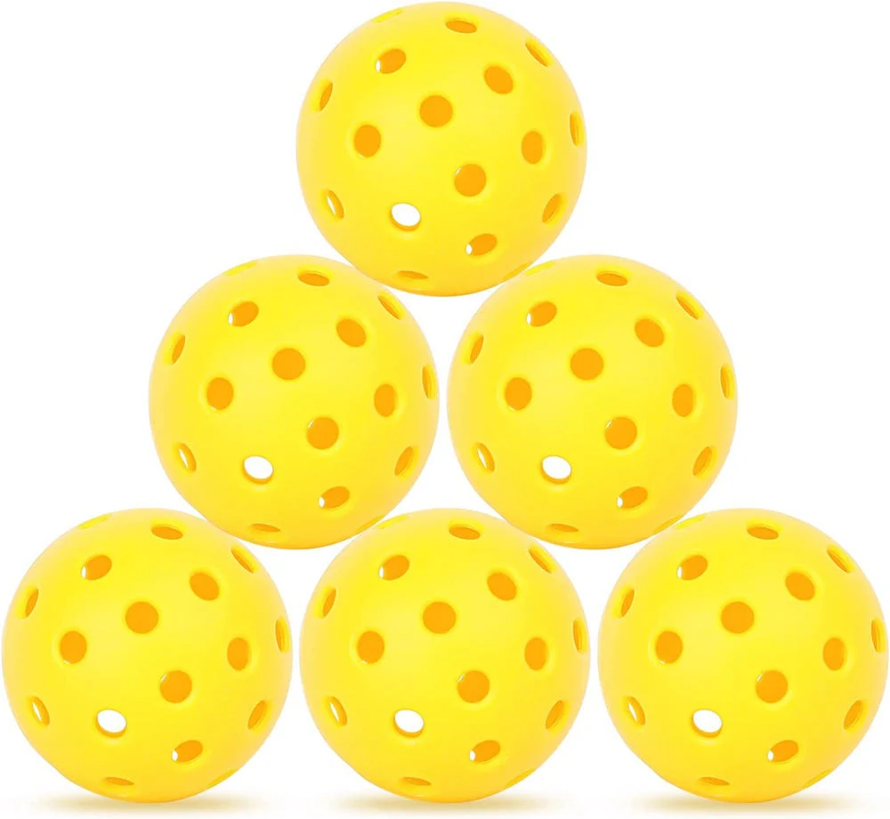 Boules de Pickleball 40 trous boules de Pickleball extérieures haute élasticité Pure Yellow Accessoires pour Pickleball