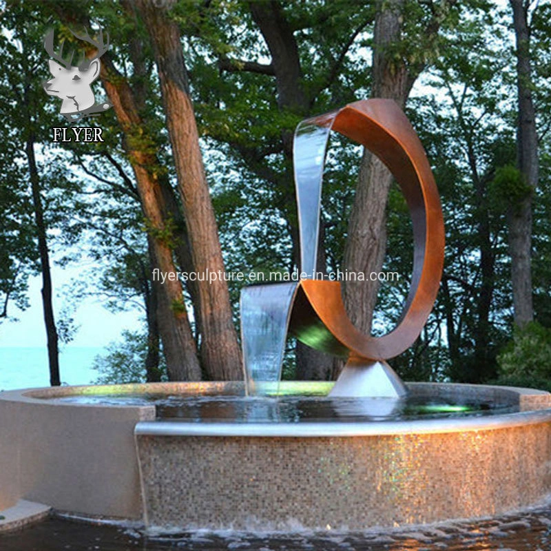 Large Outdoor Garden Decoration Abstract Stainless Steel Water Fountain