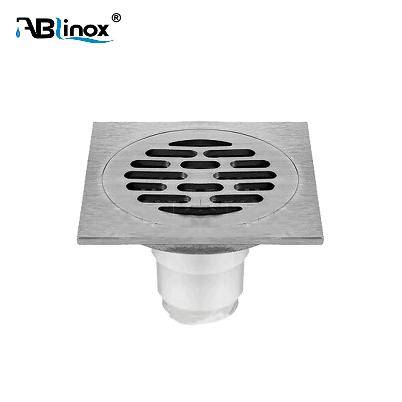 Bathroom Stainless Steel Linear Shower Trench Sink Popup Square Flange Floor Drain