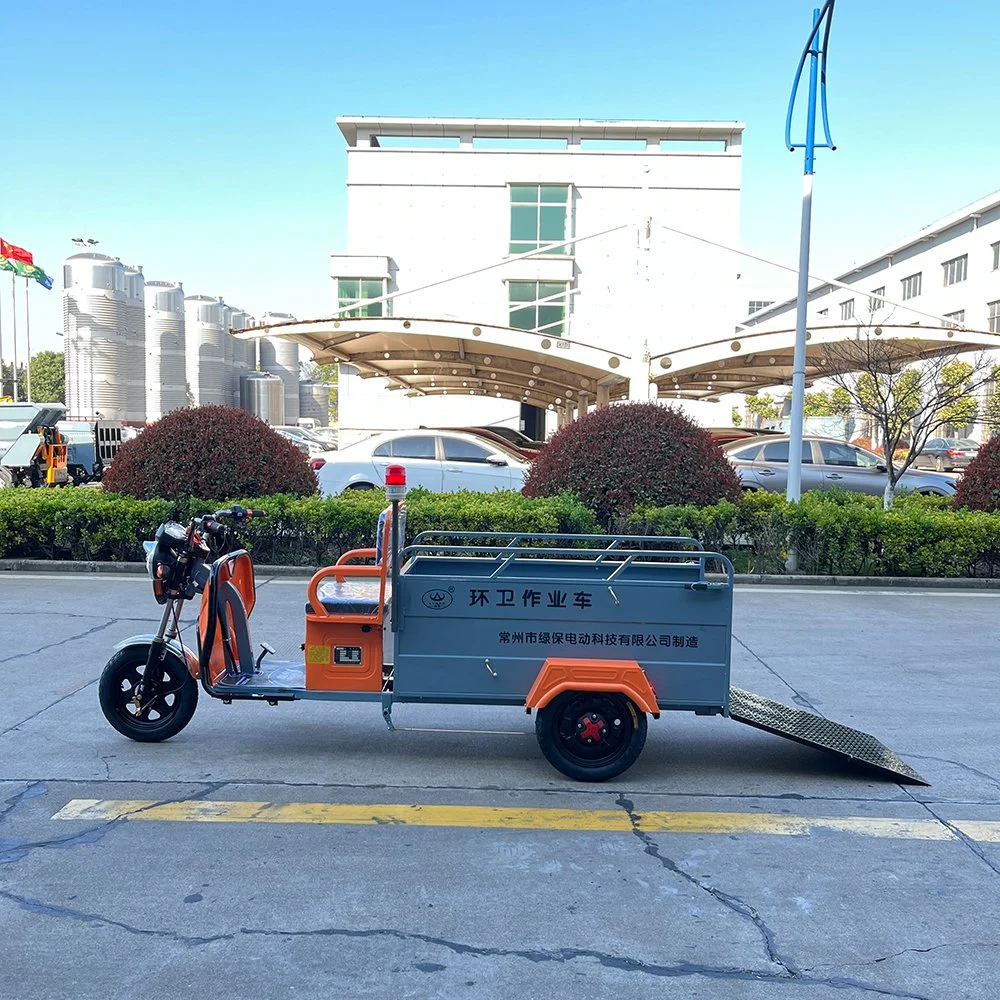 Electric Double Bucket Garbage Refuse Tricycle Truck in Sea Ports