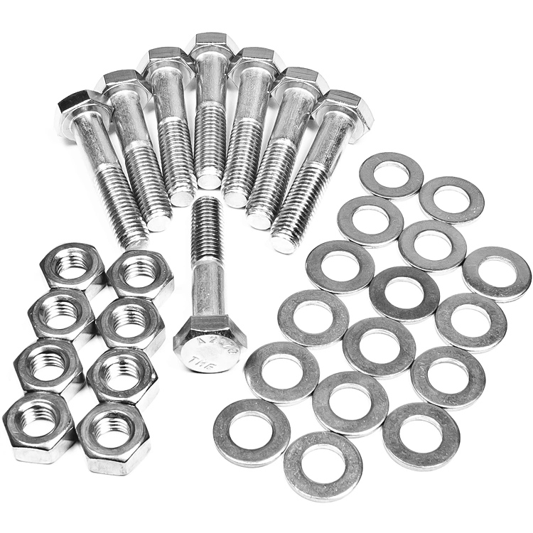 High Tensile Strength DIN 933 Full Thread 304 Stainless Steel Hex Head Bolts Nuts Screws Washers
