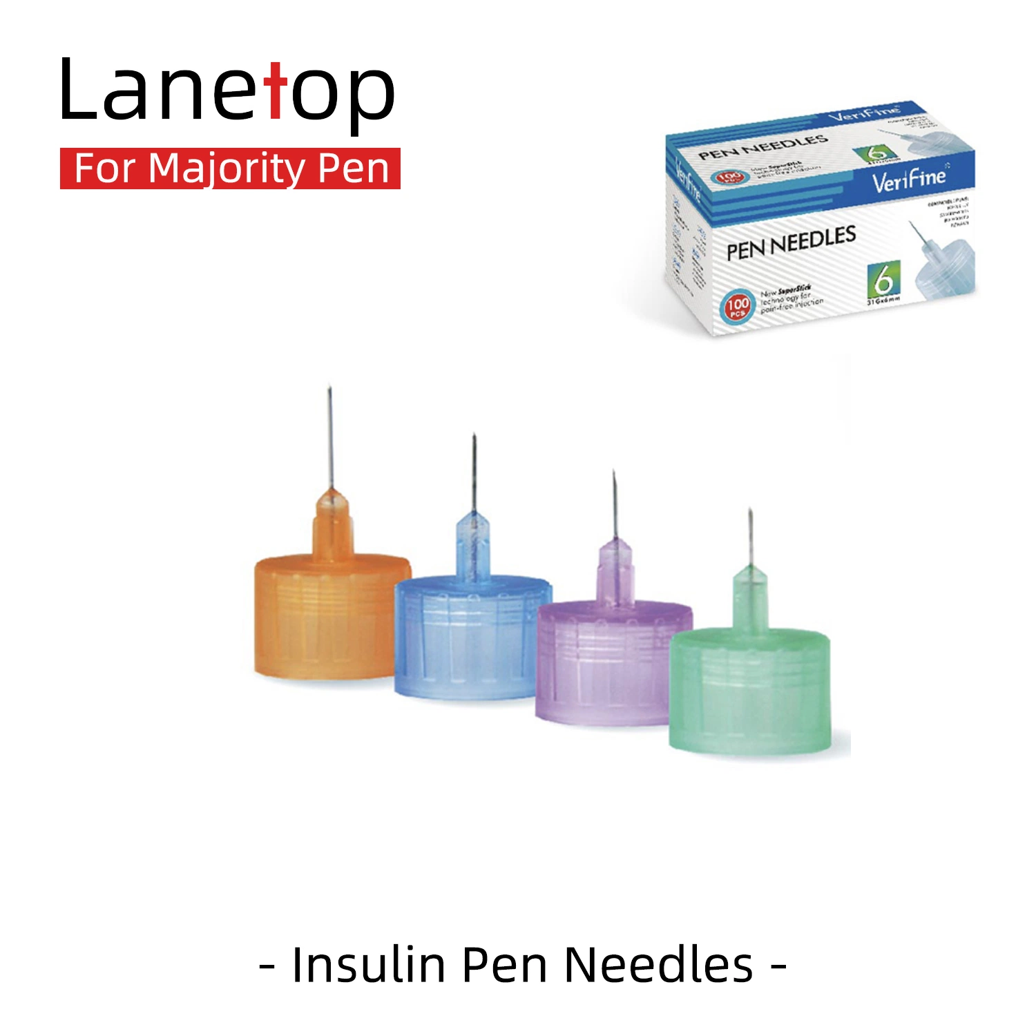 Prix bas Aiguille de stylo à insuline jetable de sécurité de 30g 31g 32g 33g 4mm 5mm 6mm 8mm médicale.