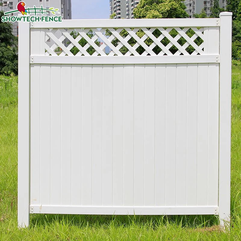 100% Virgin PVC Privacy Fence Lattice Top Vinyl Fence Gate