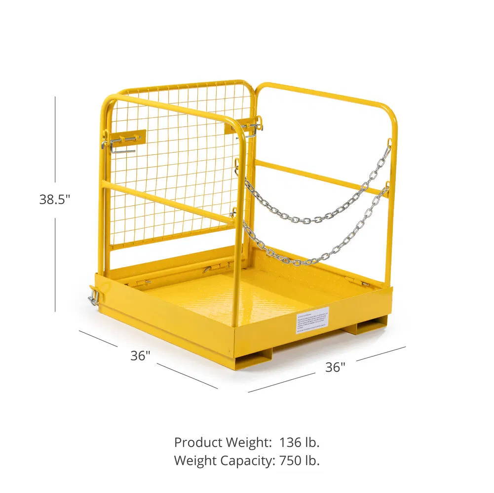 El palet de 2 personas de la plataforma elevadora jaula de seguridad 36cm x 36 pulg.