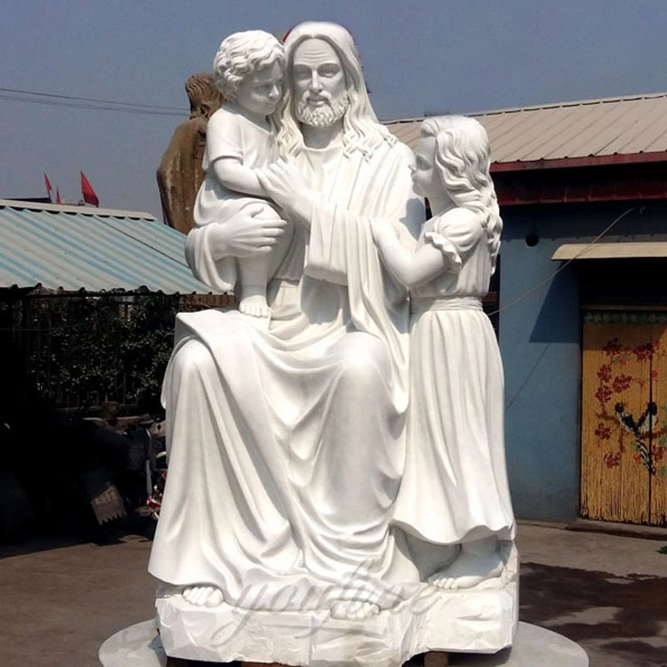 La Vida Religiosa de tamaño personalizado de escultura de mármol Jesús llevando la escultura de la cruz